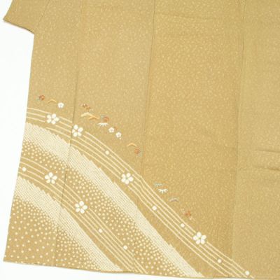 小紋 正絹 型染 色とりどり 可愛いデザイン 広衿 袷 着物 T-2291 正絹