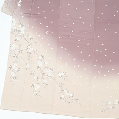 小紋 正絹 型染 色とりどり 可愛いデザイン 広衿 袷 着物 T-2291 正絹