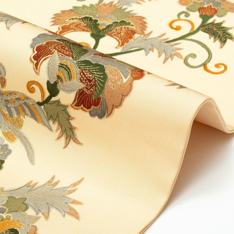 薄手の八寸名古屋帯（細縞に唐花文）綺麗目　単衣から袷に　正絹美品 楽天市場】塩瀬 名古屋帯 帯 九寸 正絹 仕立て上がり グレー