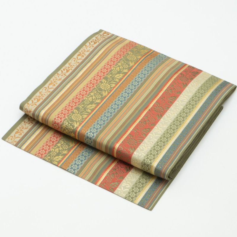 MO-3396 名古屋帯 本場筑前博多織 抽象花模様 MO-3396 名古屋帯 本場筑前博多織 抽象花模様