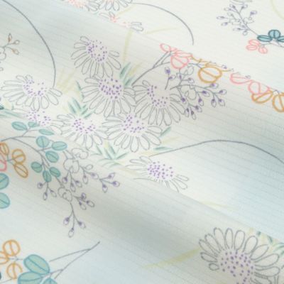 小紋フルセット　着物　正絹　トールサイズ　ちりめん　緑　鈴　G2 リサイクル着物 リサイクル 絞り小紋 小紋着物 レディース 正絹