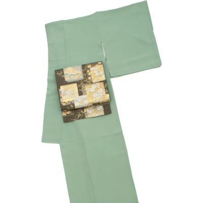 新品♪夏名古屋帯〜　すすき　露草　 淡い山吹色　手描き　金◎御誂え仕立て ♪夏名古屋帯〜秋草 すすき 露草 淡い山吹色 手描き 金◎御誂え