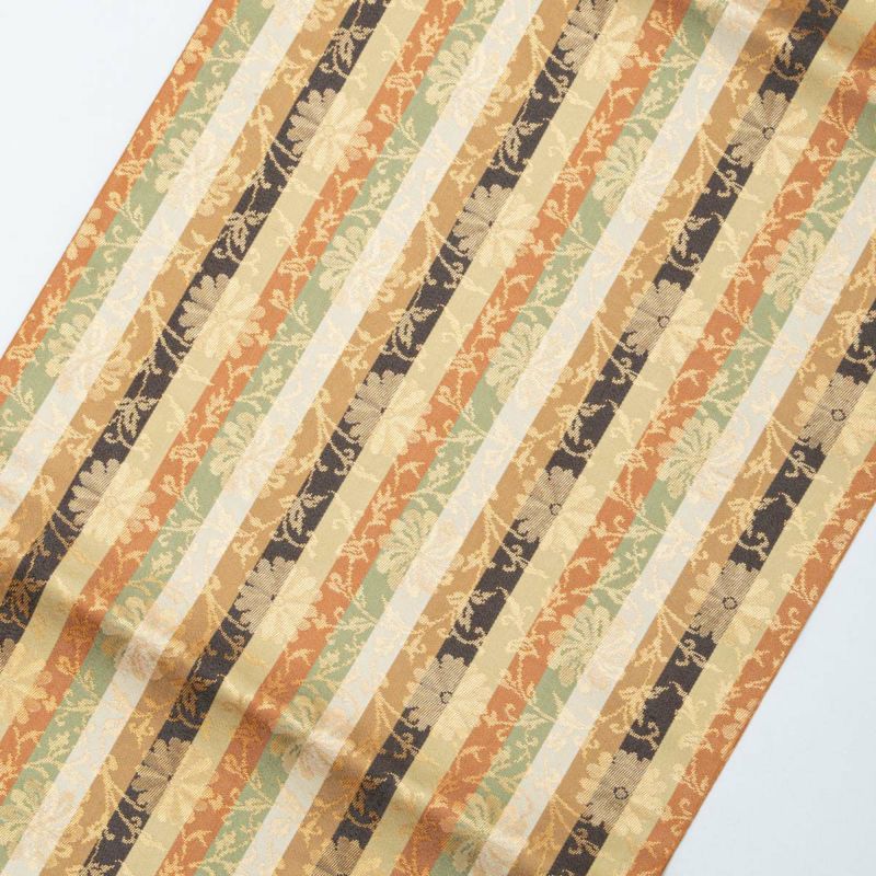 未使用品】開き名古屋帯 名物裂柄 菊唐草 西陣織 正絹 九寸 | 着物