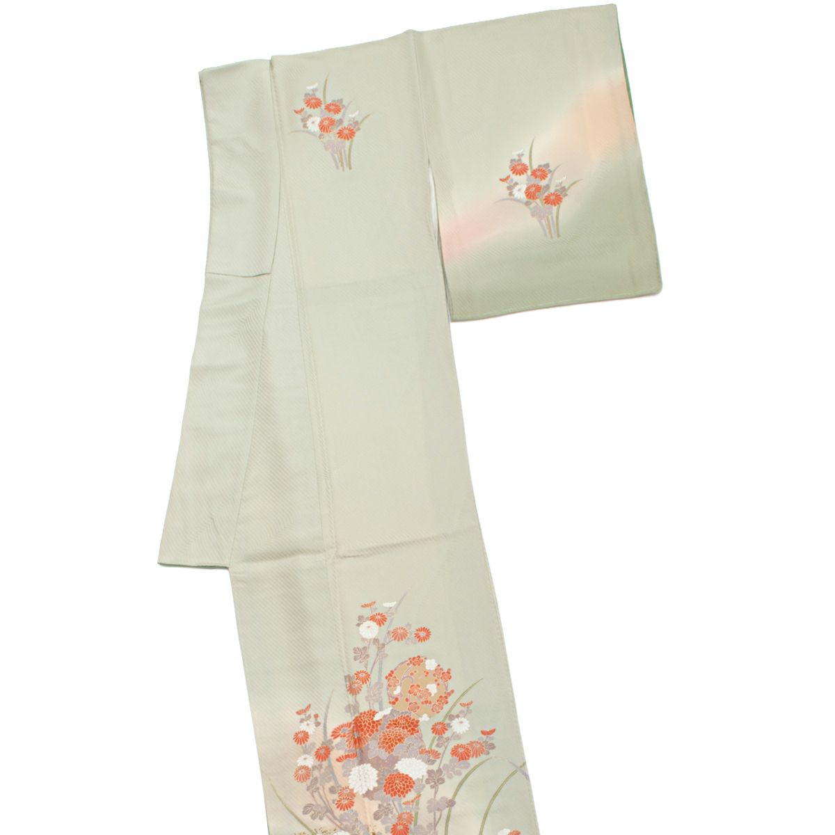 専用B-307 アウトレット 訪問着 一つ縫紋 たたき染め 金彩 花正絹 着物