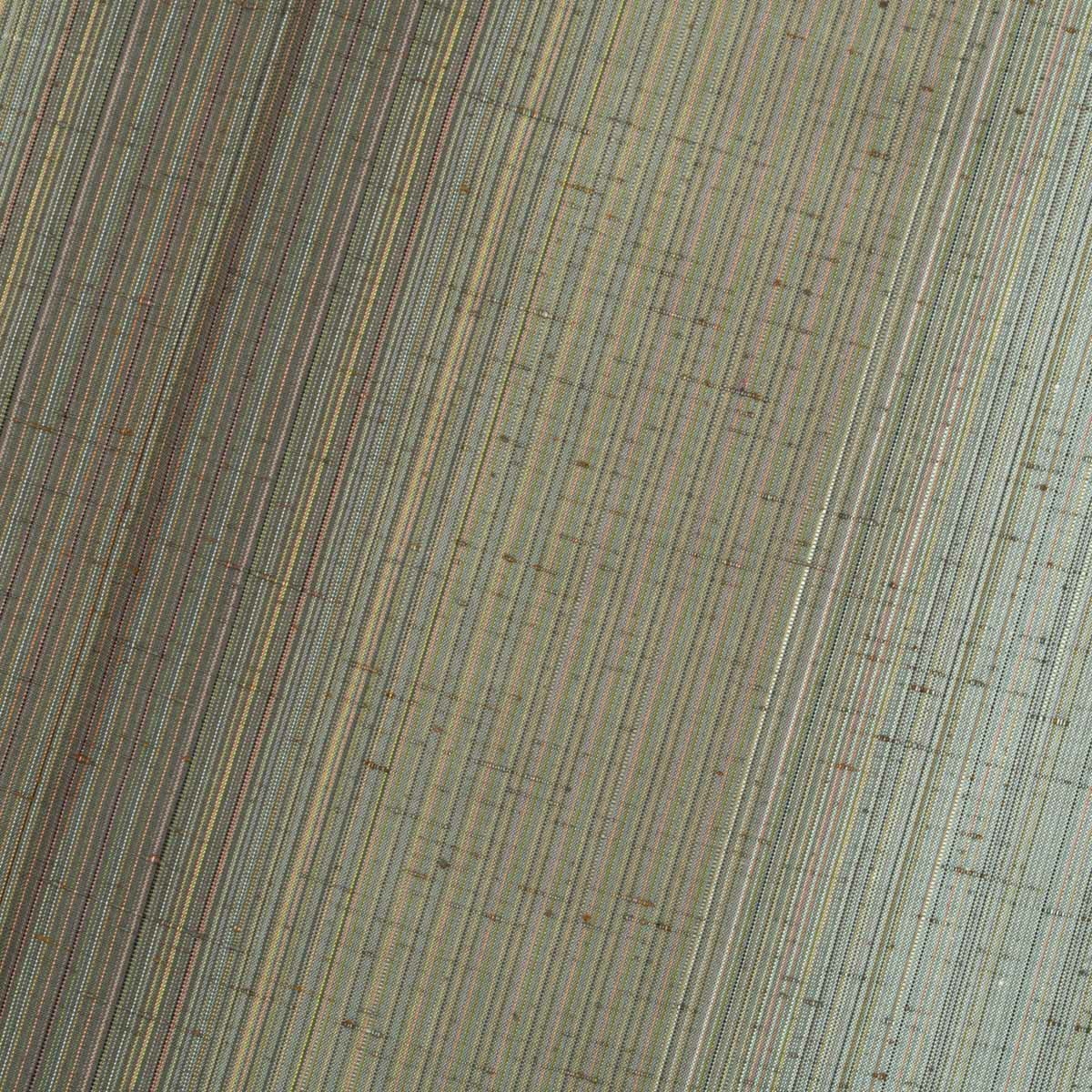 紬 ぜんまい織 滝縞 多色使い グラデーション 正絹 袷 身丈：約156cm