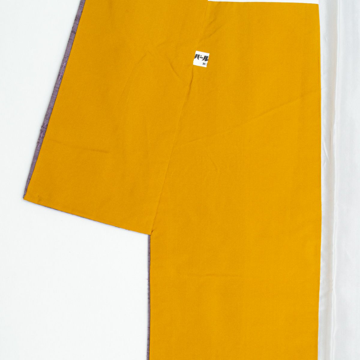 紬 真綿織 花織風 格子 縦縞 古代紫 藍色 正絹 袷 身丈：約154cm 裄