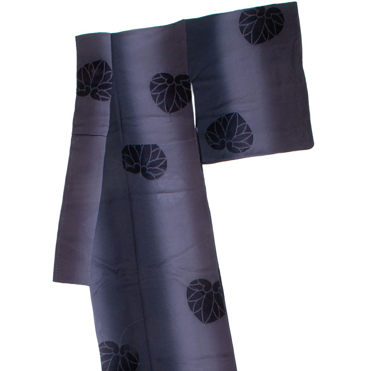 訪問着 一刀彫 葵紋 黒紅色 青褐色 濃淡グラデーション スコッチガード